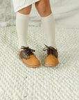 children's saddle shoe in tan and brown sizes 5-12