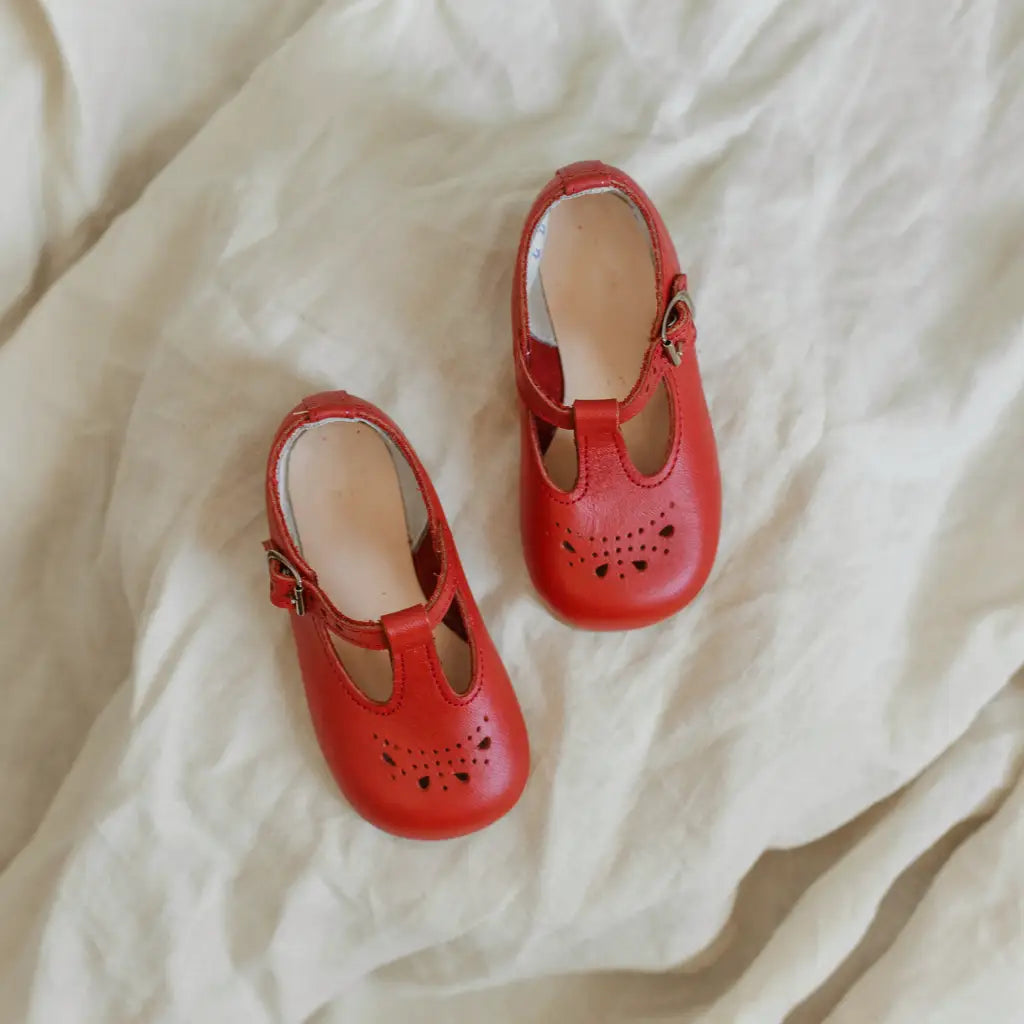 Alison T-Strap - Red – Zimmerman Shoes