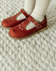 children's t-strap shoe in rust sizes 5-12