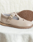 children's t-strap in beige sizes 5-12