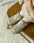 children's t-strap in beige sizes 5-12