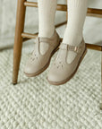 children's t-strap in beige sizes 5-12