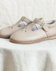 children's t-strap in beige sizes 5-12