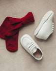 white leather oxfords, white laces, white sole. sizes 1-6