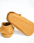 tan leather baby moc boots