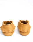 tan leather baby mocc boots