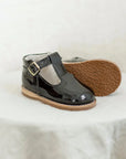 Greta T - Strap - Black Patent t - straps