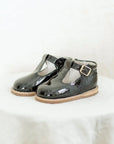 Greta T - Strap - Black Patent t - straps