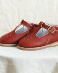 children's t-strap shoe in rust sizes 2-7