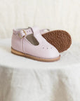 greta leather t-strap in color peony