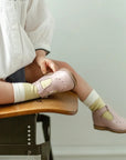 greta leather t-strap in color peony