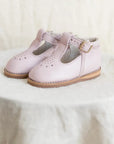 greta leather t-strap in color peony