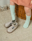 greta leather t-strap in color sand