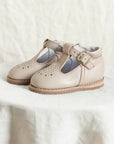 children's t-strap in shiny beige sizes 2-7