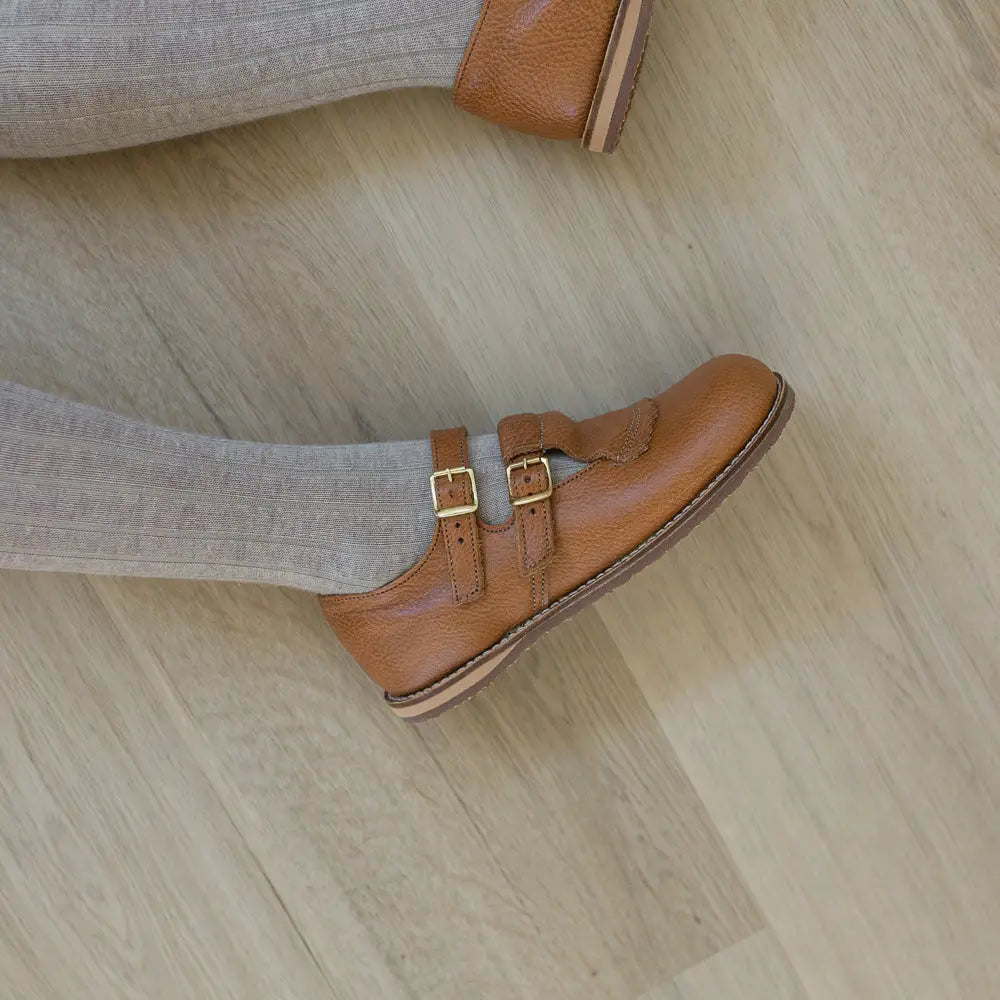 Kiltie T - Strap - Cognac Shoes