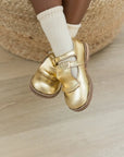 Kiltie T - Strap - Gold Shoes