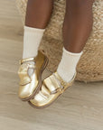 Kiltie T - Strap - Gold Shoes