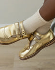 Kiltie T - Strap - Gold Shoes