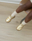 Kiltie T - Strap - Gold Shoes
