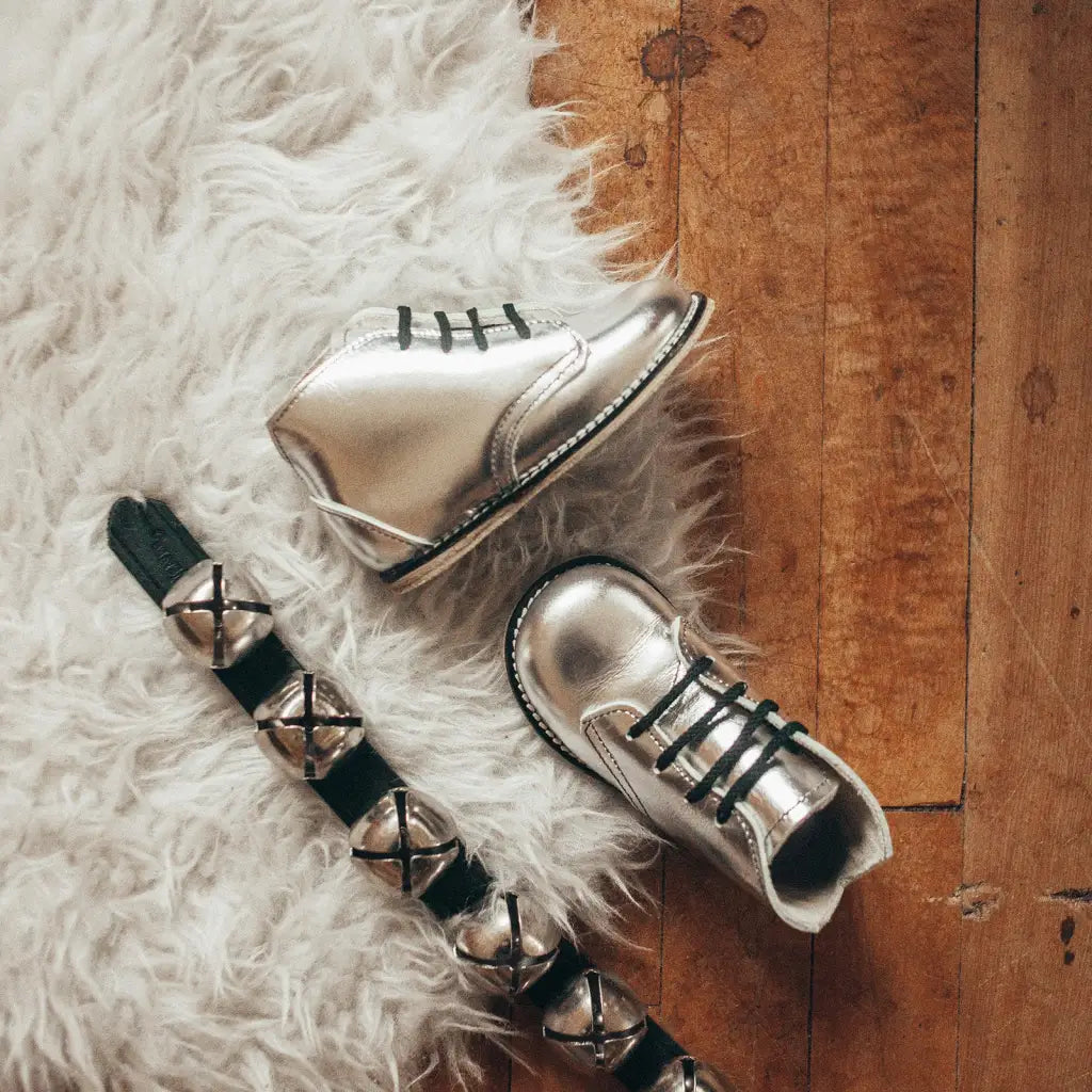 Silver Boot for Kids Leather Boot Made in America 10 Child Medium