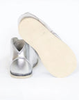 metallic silver leather boot for kids