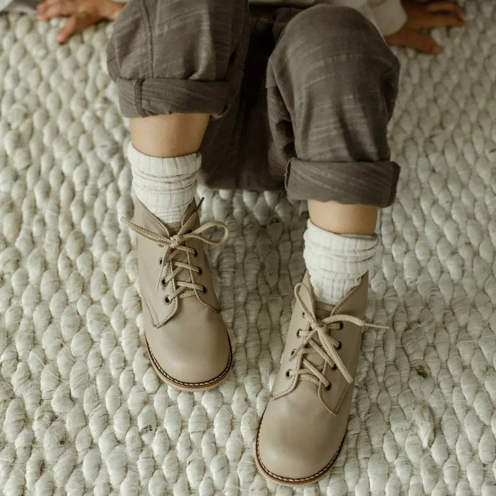 children&#39;s boot in beige sizes 5-12