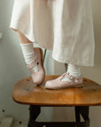 miriam leather t-strap in color peony