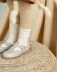 miriam leather t-strap in color sand