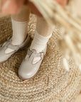 miriam leather t-strap in color sand