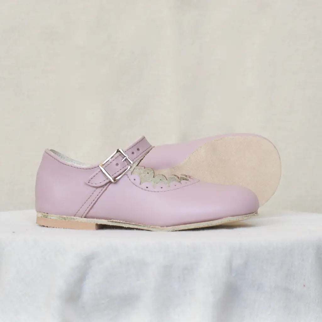 Little Girls Leather Dress Shoe Pink Leather Scalloped Mary Jane Little Girls Leather Dress Shoe Pink Leather Scalloped Mary Jane