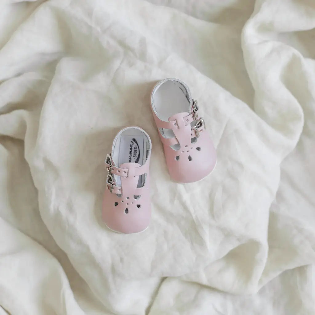 Soft Soled Double T - Strap - Pink