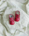 Soft Soled Double T - Strap - Red