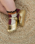 Soft Soled Mary Jane - Gold Shoes