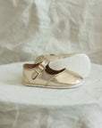Soft Soled Mary Jane - Gold (White Soles)