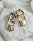 Soft Soled Mary Jane - Gold (White Soles)