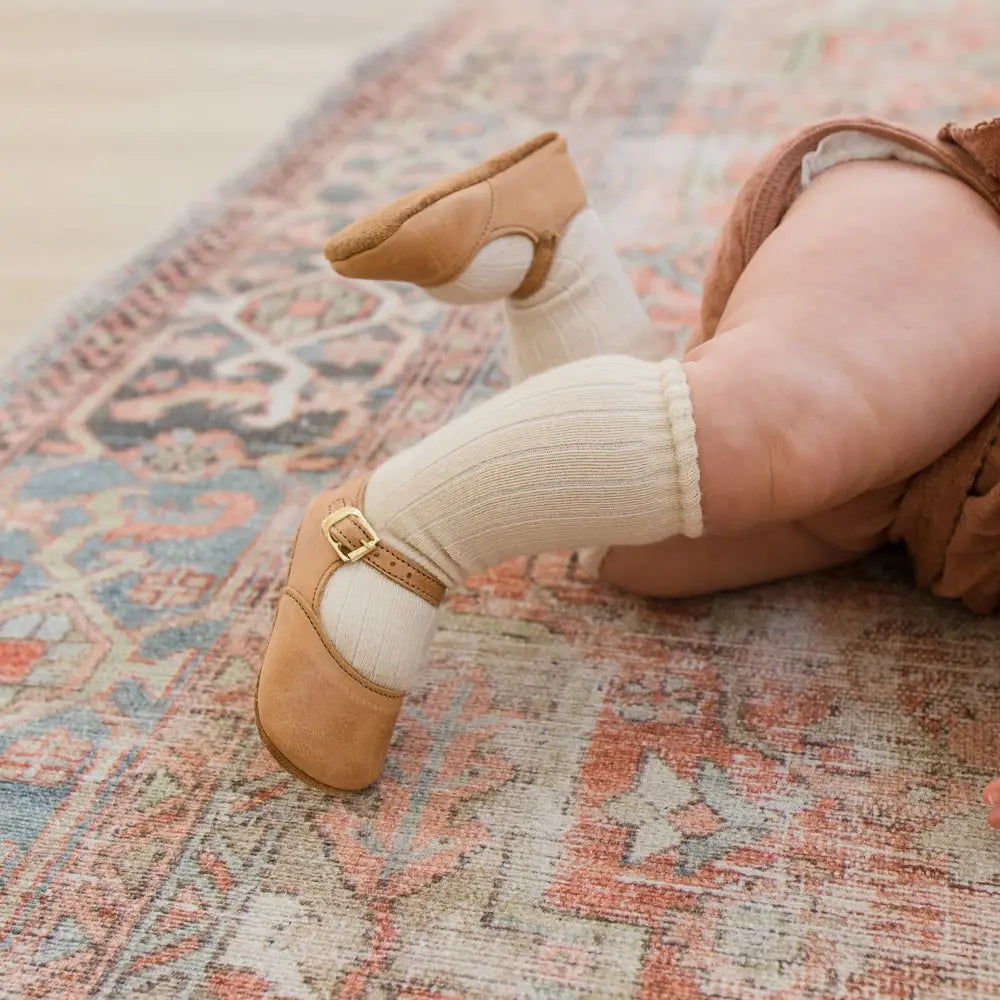 Soft Soled Mary Jane - Tan Shoes