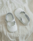 Soft Soled Scalloped Mary Jane - White