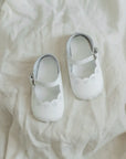 Soft Soled Scalloped Mary Jane - White