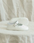 Soft Soled Scalloped Mary Jane - White