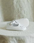 Soft Soled T - Strap - White