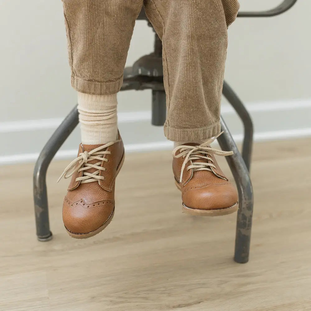 Wing Tip Oxford - Cognac Shoes