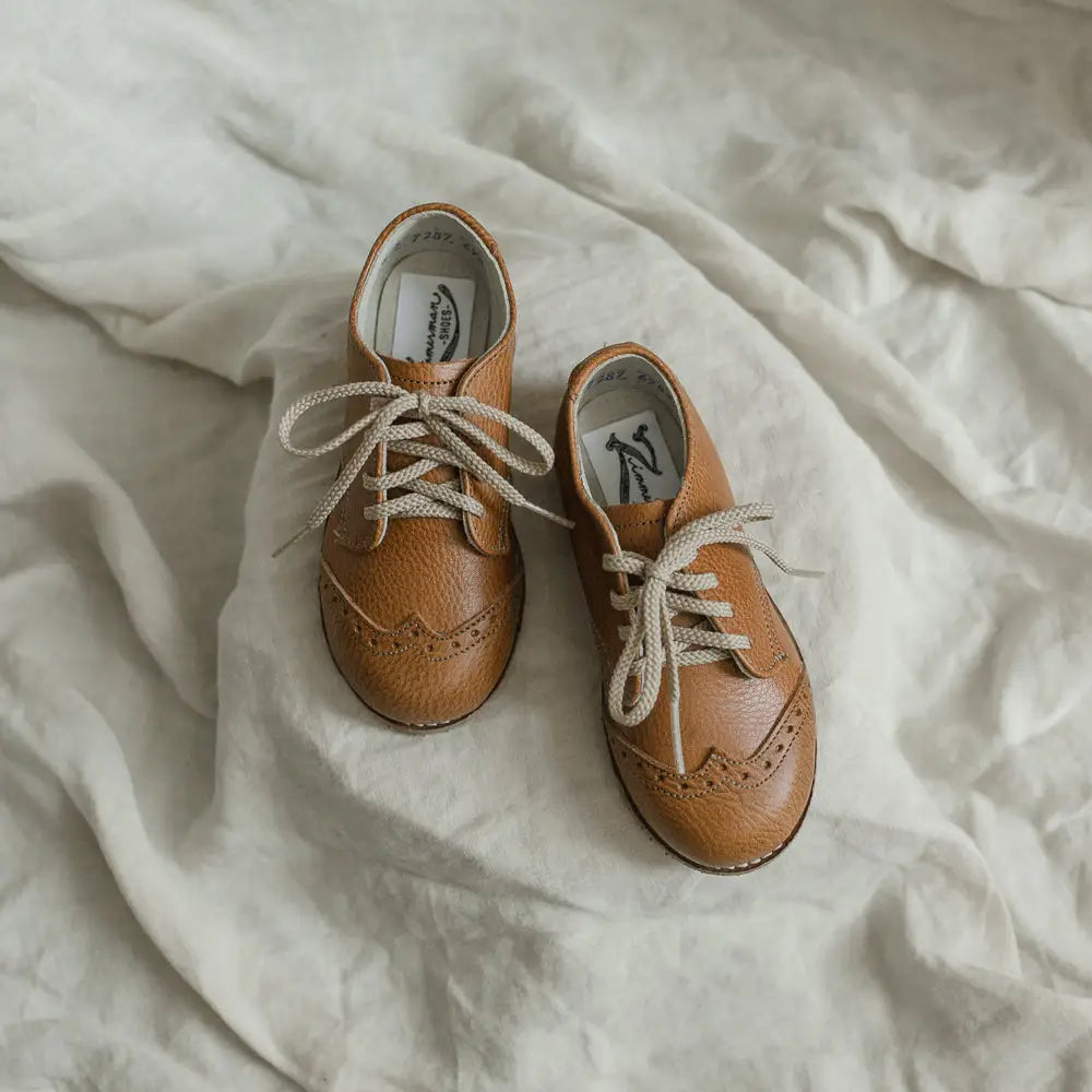 Wing Tip Oxford - Cognac Shoes