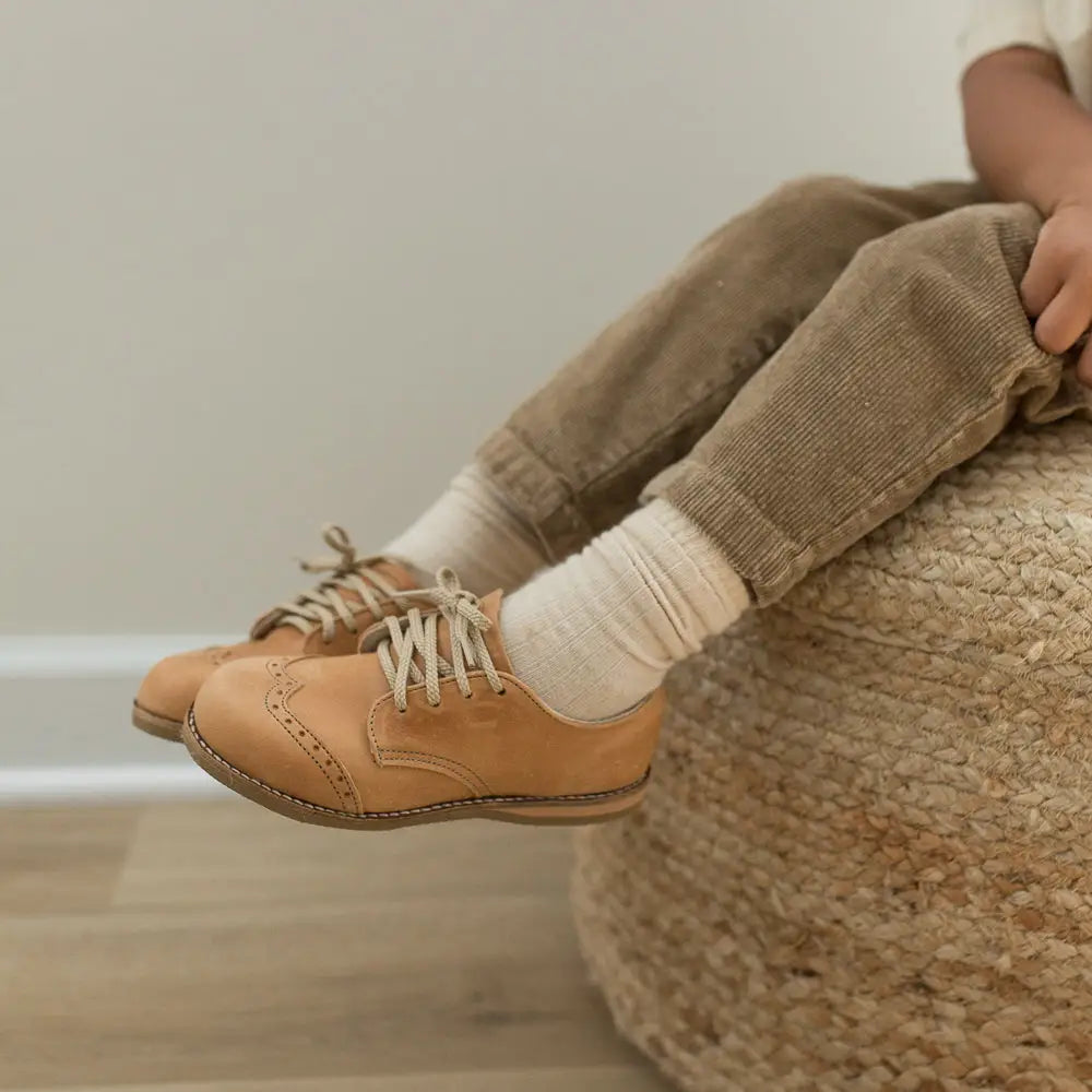 Wing Tip Oxford - Tan Shoes