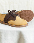 children's saddle shoe in tan and brown sizes 5-12