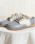 artie leather saddle shoe in color heron fog