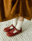 children's t-strap shoe in rust sizes 5-12