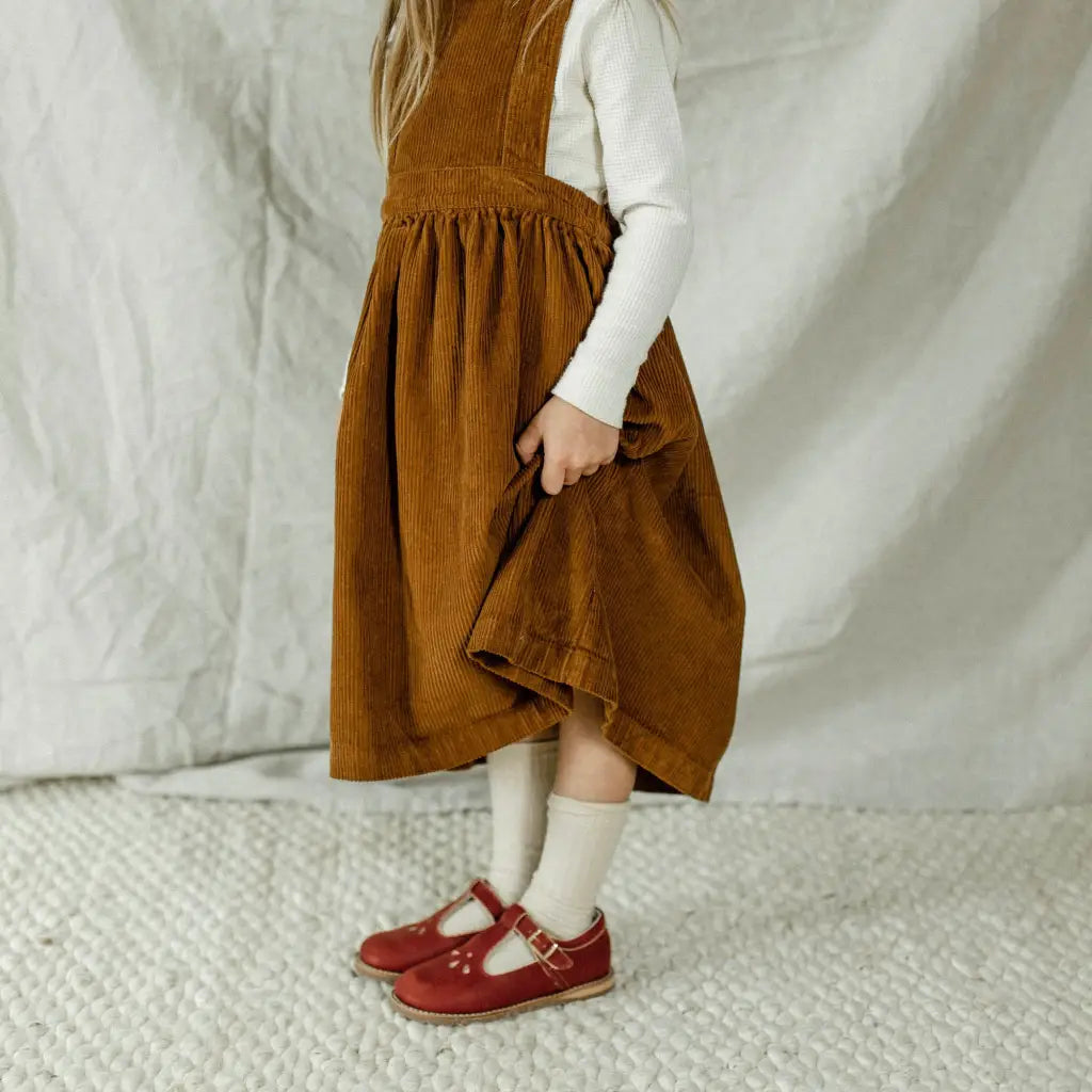 children's t-strap shoe in rust sizes 5-12