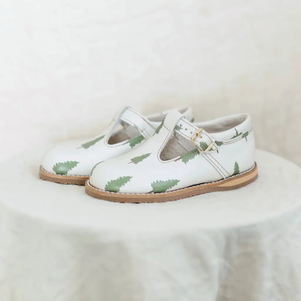 Flora T - Strap - Evergreen Print Dress Shoe