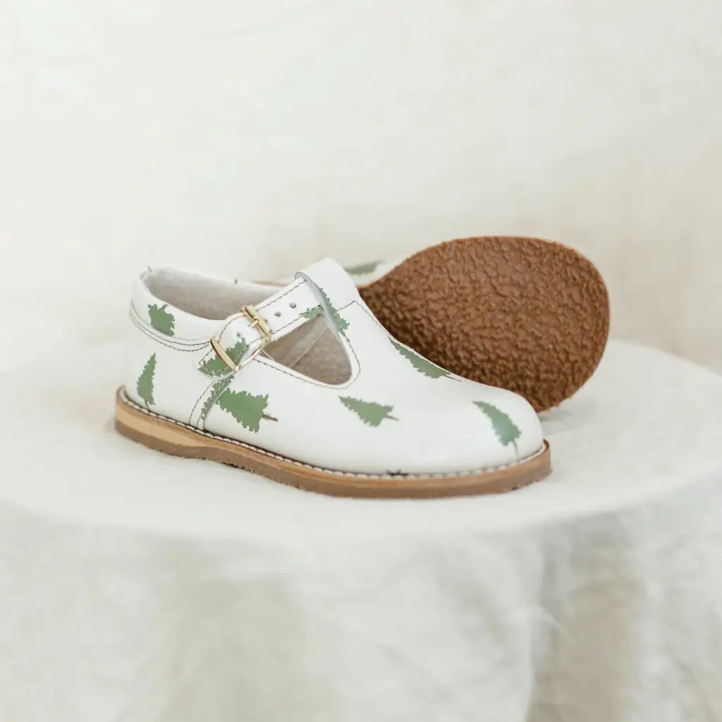 Flora T - Strap - Evergreen Print Dress Shoe