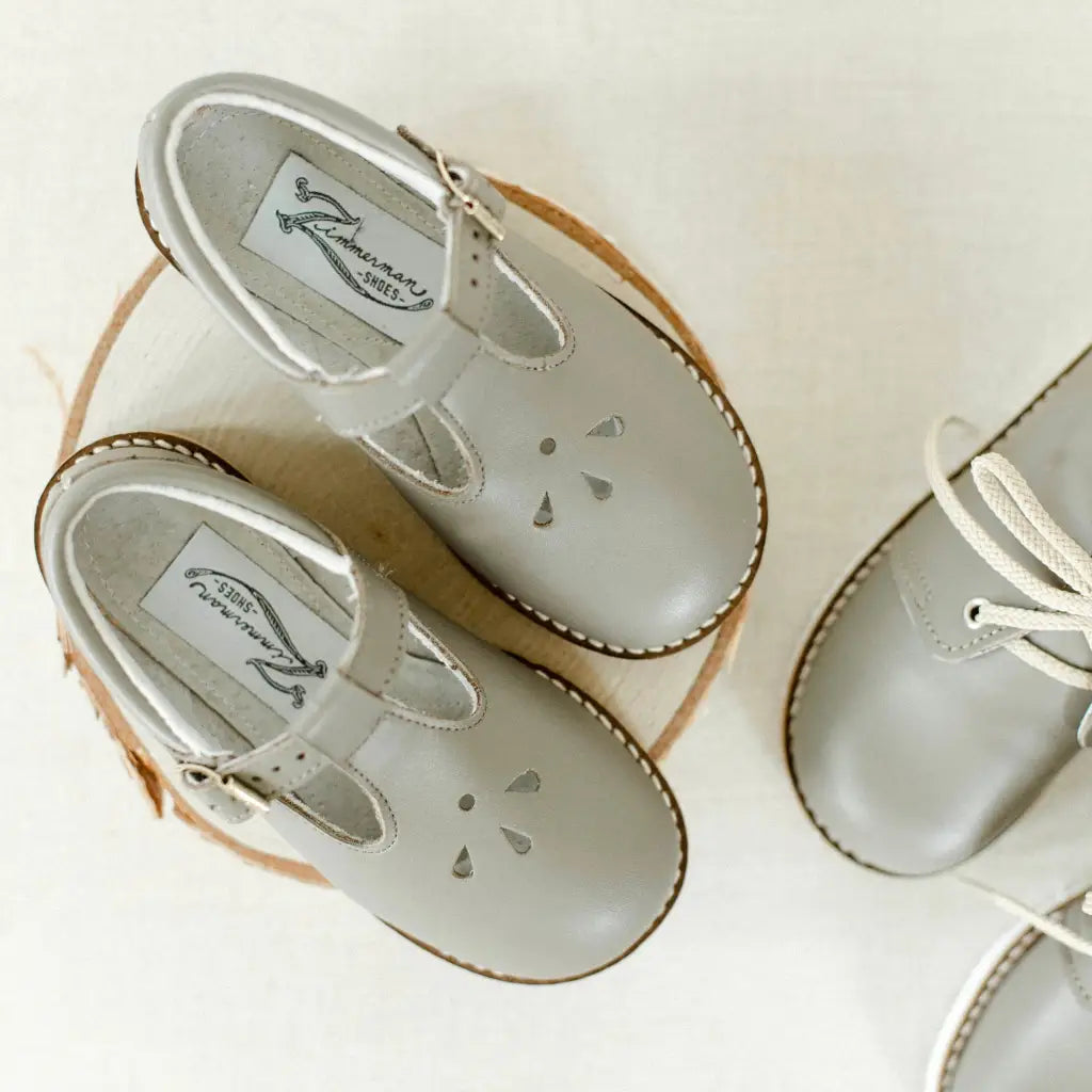children&#39;s t-strap shoe in grey sizes 5-12
